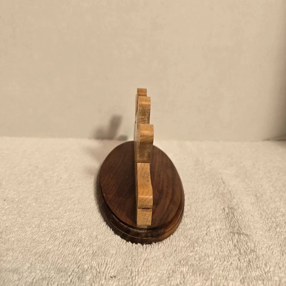 Vintage Handcrafted Wood Bowling‎ Clock 7x3